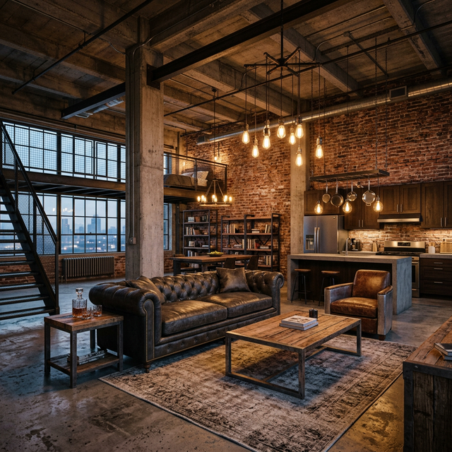 Styl Industrial Chic — surowa faktura, metalowe akcenty